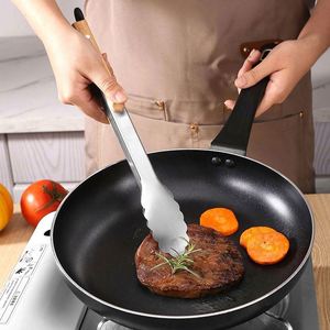 Stainless Steel Food Clip with Wooden Handle for Home Kitchen Baking Outdoor Barbecue Tool Sets Essential - Product Image 4