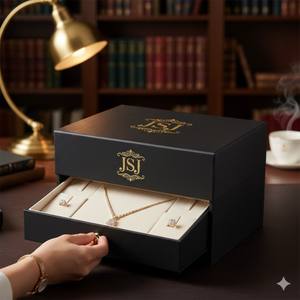 Boîte cadeau coulissante rigide en matériaux recyclés écologiques avec logo personnalisé, estampage à chaud en feuille d'or <span class=keywords><strong>pour</strong></span> l'emballage de bijoux et de montres haut de gamme - Product Image 5