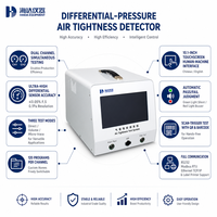 Probador de Fugas por Presión Diferencial HD, Detector de Hermeticidad de Doble Canal, Alta Precisión 0.05% F.S, Máquina de Prueba de Hermeticidad