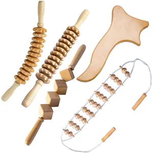 Hot Sale Wooden Massage Tools Set for Body Shaping Wood Roller Body Roller for Cellulite Roller Wood Therapy Tool