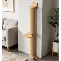 Guluu Échelle à corde compacte pour chat, à ventouses, en corde épaisse, pour espaces restreints, de sol au plafond, 130 cm