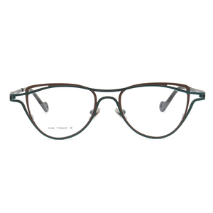 7758 todo titanio moda de lujo en forma de gato Marco de gafas ópticas nuevo patrón sólido grande siete colores personalidad única ojo de gato - Product Image 3