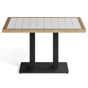 Mesa de Comedor de Cerámica Modesto de 120x75 cm con Borde de Chapa de MDF y Patas de Metal con Recubrimiento en Polvo, Superficie de Lujo Resistente al Calor - Product Image 1