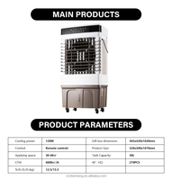 Pendingin udara evaporasi, pendingin udara portabel 120W 50L tangki Air 6000CFM kinerja baik
