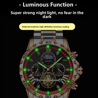 Montre de luxe de style professionnel à quartz en acier inoxydable 10 mm, subtilement opulente, polyvalente, haut de gamme, multifonctionnelle, étanche, avec aiguilles lumineuses