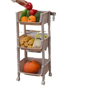 Kitchen Storage Rack 5 Tier Multi Function Portable Floor Standing Vegetable Basket Kitchen Organizer Household Essentials - Product Image 5