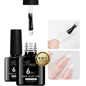 Puntas de uñas 500PCs 6 EN 1 <span class=keywords><strong>pegamento</strong></span> de gel de uñas x puntas de uñas cubierta completa capa superior capa base esmalte de gel adhesivo - Product Image 2