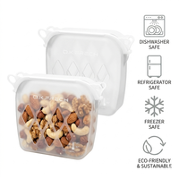 Sacs de congélation réutilisables en silicone de 50 oz, mini-sacs autoportants, compatibles lave-vaisselle, pour cuisson sous vide, écologiques, en silicone alimentaire, pour collations