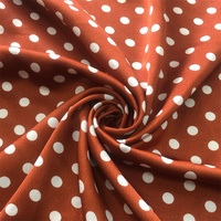 Tissu en satin extensible imprimé à pois en polyester, soie satinée, mousseline de soie, charmeuse