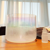 Q're Alchemy Bol chantant en cristal de quartz transparent blanc 432Hz/440Hz Fréquence Bol sonore en cristal pour la méditation de guérison