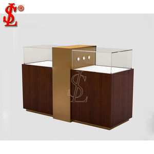 Escaparate de fabricación de fábrica para joyería de oro Escaparate de exhibición de joyería de madera Escaparate de vidrio de exhibición de mercado de joyería - Product Image 3