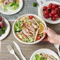 Bols jetables de bagasse de salade d'açai de canne à sucre de pulpe à bas prix avec le couvercle pour la restauration