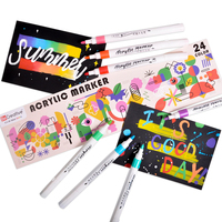 12 Pastel Dual Dot Tip Coloriage Adulte Double Tête Coloré Acrylique Peinture Marqueur Stylo Ensemble Avec Pointe Extra Fine