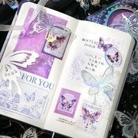 Pack d'autocollants en cuir imprimés format A3 Xinmo, série 'Dream Furtula', papillon laminé, décoration pour journal, matériel de collage, cadeau