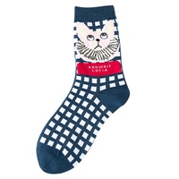 Chaussettes fantaisie en gros pour femmes et unisexe, motif chat de dessin animé mignon, tendance et amusantes