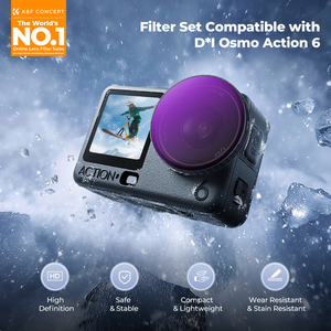 Kit de filtres K&F Concept 6 pièces CPL ND8 ND16 ND32 ND64 ND256 pour DJI Action 6, filtre polarisant à densité neutre à clipser CPL ND - Product Image 2