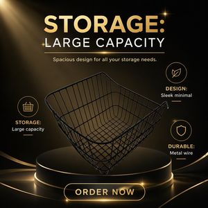 Cestino Universale <span class=keywords><strong>per</strong></span> Bicicletta in Rete Metallica Nera di Alta Qualità, Grande Capacità, Montaggio Anteriore/Posteriore, Resistente, <span class=keywords><strong>per</strong></span> Zaini e Spesa - Product Image 3