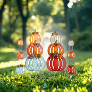 Jardín al aire libre Estaca móvil con energía solar Impermeable Beadable Cosecha Bendiciones Otoño Material <span class=keywords><strong>de</strong></span> <span class=keywords><strong>hierro</strong></span> móvil - Product Image 3