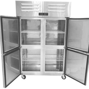 Venta caliente barato personalizado Vertical bebida 2 puertas enfriador <span class=keywords><strong>de</strong></span> acero inoxidable refrigerador <span class=keywords><strong>de</strong></span> doble temperatura - Product Image 3