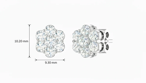 Pendientes de Botón con Forma de Flor Minimalistas y Modernos, Diseño con Piedras Brillantes, Regalo para Mujeres, Cumpleaños, Aniversario, Ocasiones Especiales - Product Image 3