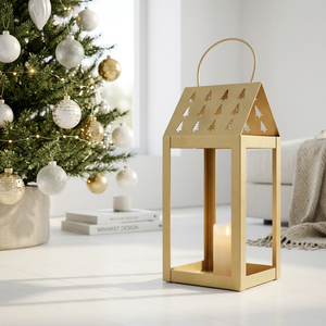 Latest Hot Selling Christmas Tree Cutouts Metal <b>Candle</b> <b>Lantern</b> for Home Tabletop Decoration - Product Image 1