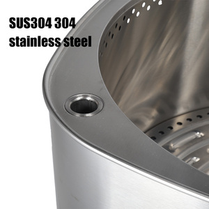 Brasero extérieur portable en acier inoxydable <span class=keywords><strong>pour</strong></span> bois, foyer sans fumée avec grille réglable en hauteur en acier inoxydable - Product Image 3