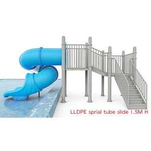 Tobogán de Agua en Espiral de Plástico de 1.5 m de Altura para <span class=keywords><strong>Piscina</strong></span> y Área de Juegos Acuáticos, Certificado de Seguridad EN1176 CE - Product Image 4