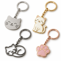 Porte-clés personnalisé en métal durable avec motif patte de chat, logo sur mesure, vente en gros, cadeau souvenir, fabricant OEM ODM en gros