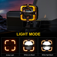 Lumière de travail puissante, petite, super brillante, 6500K, 4 pouces, LED Pods, 4000LM, faisceau haut et bas, tout-terrain, 12V 24V, pour camionnette, Jeep, bateau