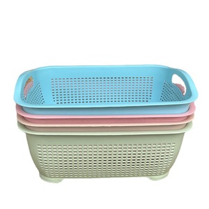 <b>Rectangular</b> Plastic Storage <b>Basket</b> With Handles Mixed Color PP Material For Neatening And Storage - Product Image 5