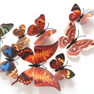 カラフルな蝶のステッカー磁気PVCウォールステッカー子供のための家の装飾ウォールステッカー保育園寝室の装飾結婚式の誕生
