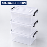 Conteneur de rangement en plastique transparent personnalisé de 5 L avec couvercle, organisateur pour entrée, placard, salon