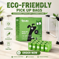 Sacs à déjections canines compostables en amidon de maïs, biodégradables, rouleaux pour déchets d'animaux, fabricant sur mesure, vente en gros