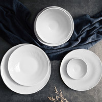 Ensembles d'assiettes Vaisselle Vaisselle en gros Vaisselle en porcelaine Vaisselle blanche Service de table en porcelaine Hôtel Restaurant Vaisselle