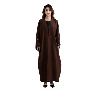 Nuevo Vestido Musulmán Moderno y Elegante, Abaya, Kimono, Caftán, Túnica Larga con Mangas Largas de Poliéster para Mujer - Product Image 2