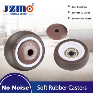 PERFORMA 25mm Rad breite Eisen Stahl Einzel rad rolle 1-2 Zoll Weich gummi rad Kugellager TPR Silent Rigid Brake OEM - Product Image 2