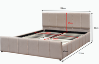 Lit rembourré crème minimaliste 2026 One Box Saver avec cadre en contreplaqué renforcé de 1,2 cm et en bois de lierre