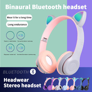 Dernière version Casque sans fil Cat Ear P47 Casque stéréo de jeu stéréo supra-auriculaire avec lumière LED Écouteurs pliables - Product Image 2