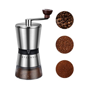 Moulin à café manuel avec meules en céramique réglables, moulin à grains de café manuel réglable Resso pour la maison - Product Image 1