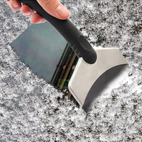 Pelle à neige en acier inoxydable pour voiture, dégivrage d'hiver, pelle à glace, grattoir multifonctionnel, balayage de la neige, pare-brise