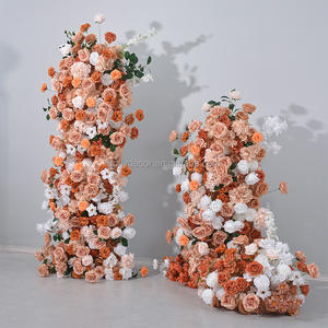 برج كيك من الزهور الاصطناعية، زهور على شكل قرون، حامل زهور لتزيين طاولات حفلات الزفاف، قوس زهور للمسرح وديكور حفلات الزفاف - Product Image 3
