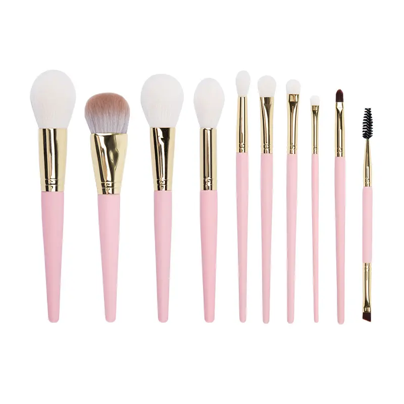 China Manufacture Best Quality 10 Pieces Natural Goat Hair Professional Makeup Brush Set