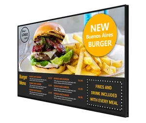 Tường ổ đĩa thông qua kỹ thuật số Bảng menu Pizza kỹ thuật số bảng màn hình hiển thị nhà hàng LCD Bảng điều chỉnh Bảng menu kỹ thuật số hiển thị