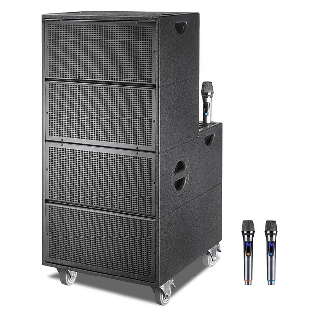 Good Sound 400W 18 Inch  Active Speaker Rechargeable 12V/20A Battery Party Speaker Karaoke Line Array System With Wireless MIC