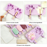 Moule à sucettes glacées en silicone sans BPA, pour la fabrication de glaces maison, avec couvercles anti-goutte, compatible congélateur, moule à glace en forme mignonne