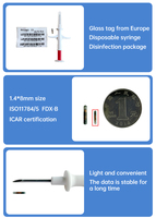FOFIA ZS007 Microchip RFID pour animaux certifiée ICAR 134,2 kHz FDX/EM4305 IP67 Étanche Blanc PP 1,4x8mm pour chiens, chats et animaux de compagnie Durée de vie de 1,5 an