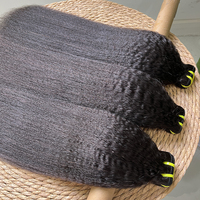 Haute qualité crépus droite 100% faisceaux de tissage de cheveux humains extrémité épaisse 12A vierge cambodgien Yaki Extensions de cheveux naturels