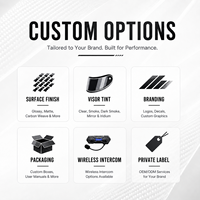 Casque de moto intégral en fibre de carbone sergé brillant personnalisé avec visière teintée et interphone sans fil intégré