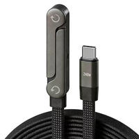 Câble Type-C vers Type-C 240W 5A à charge rapide, tressé en aluminium et conducteur en cuivre pur, pour écouteurs et appareils iOS
