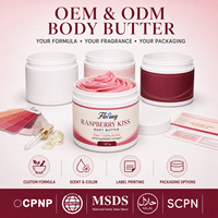 Crème corporelle fouettée à la framboise botanique certifiée GMPC, mélange de beurre de karité, hydratation intense pour femmes adultes